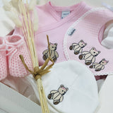 Little Brown Bear Baby Girl 3 Bear Gift Set - Pink Vest