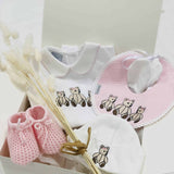 Little Brown Bear Baby Girl Bear Gift Set - White Vest