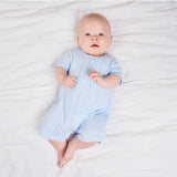 Dandelion Baby Cable Knitted Romper - Blue