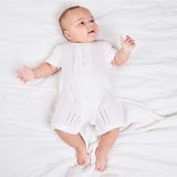 Dandelion Baby Cable Knitted Romper - White