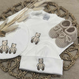 Little Brown Bear Unisex Baby Bear Gift Set - White Vest