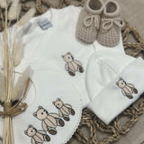 Little Brown Bear Unisex Baby Bear Gift Set - White Vest