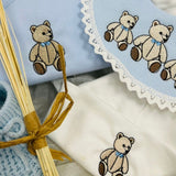 Little Brown Bear Baby Boy 3 Bear Gift Set - Blue Vest