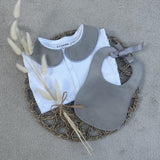 Perfect Little Thing Boys Grey Handmade Sleepsuit And Bib