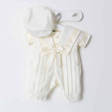 CHRISTENING Boys Christening Outfit Vivaki With Hat - Ivory