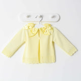 Baby Girls Lemon Cardigan Two Satin Bows