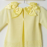 Baby Girls Lemon Cardigan Two Satin Bows