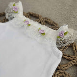 Girls Handmade Rosebud Lace Vest