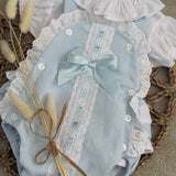 Girl Blue Bow Summer Romper