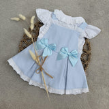 Girls Blue Bow Summer Dress