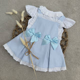 Girls Blue Bow Summer Dress