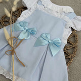 Girls Blue Bow Summer Dress