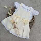 Girls Cream Bow Summer Dress