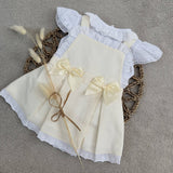 Girls Cream Bow Summer Dress