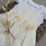 Girls Cream Bow Summer Dress