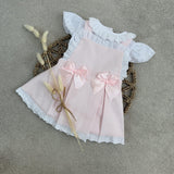 Girls Pink Bow Summer Dress