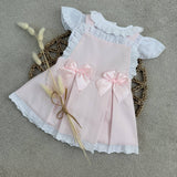 Girls Pink Bow Summer Dress