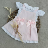 Girls Pink Bow Summer Dress