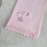 Baby's Lace Pink Shawl With Pink Trim