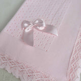 Baby's Lace Pink Shawl With Pink Trim