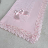 Baby's Lace Pink Shawl With Pink Trim