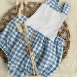 Boys Blue Gingham Romper