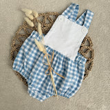 Boys Blue Gingham Romper