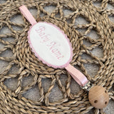 Girls Round Handmade Pink Edge Dummy Clip