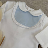 Baby Boys White Cotton Sleepsuit