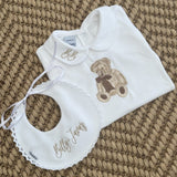 Baby Unisex Bear Vest And Bib Set