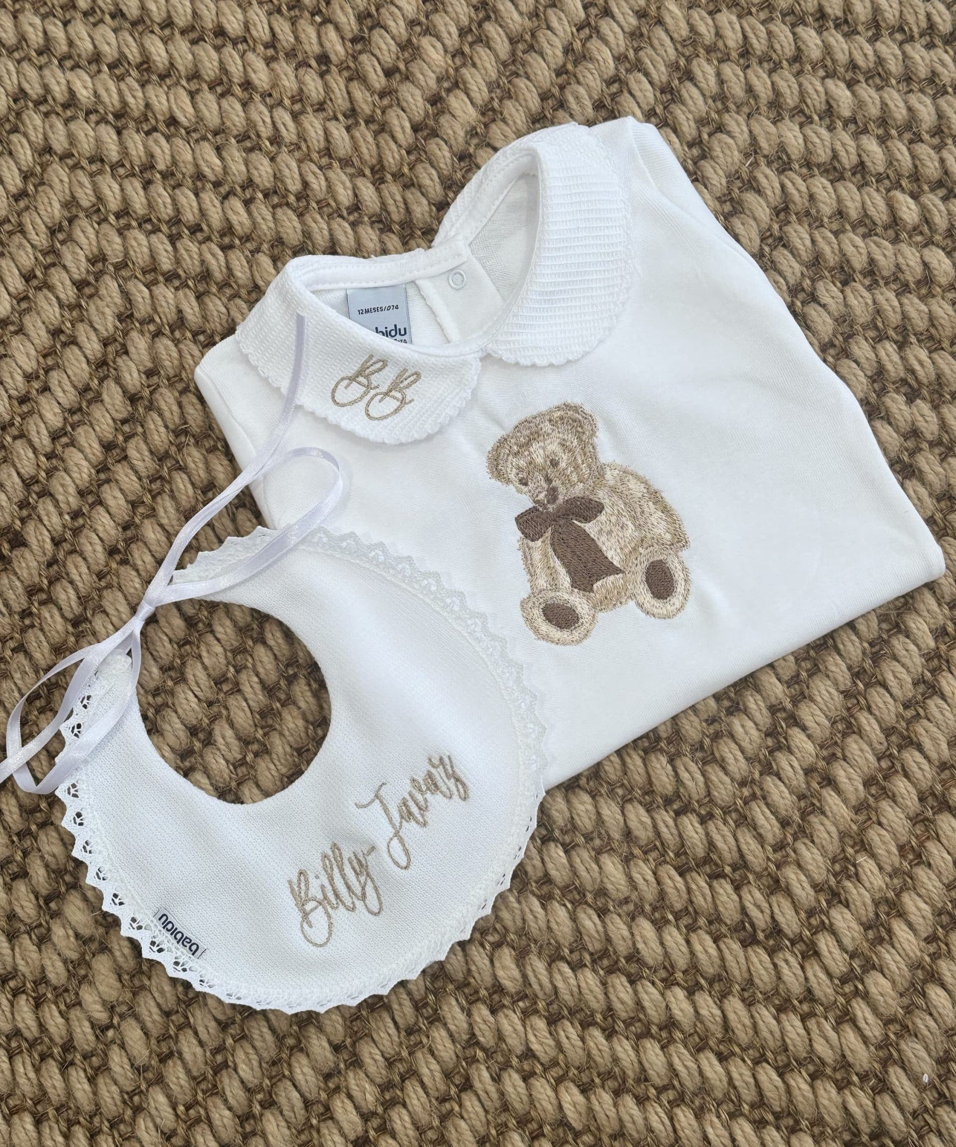 Baby Unisex Bear Vest And Bib Set