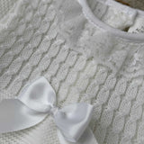 White Unisex Baby Spanish Knitted Outfit