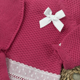 Girls Pink Knitted Three Piece Set Newborn