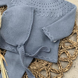 Boys Blue Knitted Three Piece Set Newborn