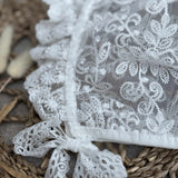 Baby Girls White Vintage Lace Bonnet