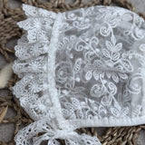 Baby Girls White Vintage Lace Bonnet