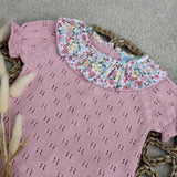 Girls Pink Pattern Knitted top and Jam Pants 3 Months