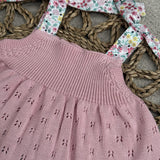 Girls Pink Knitted Vest Top and Jam Pants 3 Months