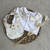 Unisex Baby Dior Handmade Sleepsuit And Bib