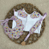 Blushing Blooms Lilac Personalised Handmade Baby Gift Set