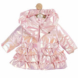 Mintini Girls Pink Frill Winter Coat