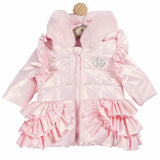 Mintini Girls Pink Furr Hood Winter Coat