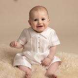 CHRISTENING Sevva Oscar Christening Romper - White