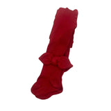 Meia Pata Girls Knot Bow Tights - Red