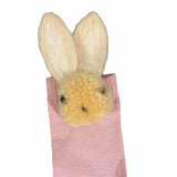 Meia Pata Girls Pink Knee Socks With Felt Rabbit