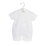 Dandelion Baby Cable Knitted Romper - White