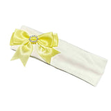 Soft Touch Baby Girls Diamond Bow Headband - Lemon