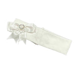 Soft Touch Baby Girls Diamond Bow Headband - White