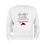 VALENTINES DAY Unisex Personalised White Cotton Lightweight Jumper 7 Designs