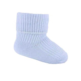 Soft Touch Boy's 2 pack Blue Turn Over Ankle Socks Tiny baby